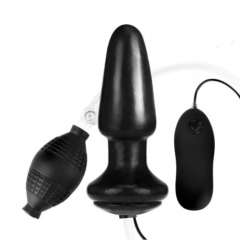 Надувная вибрирующая анальная пробка Inflatable Vibrating Butt Plug - 10,2 см.